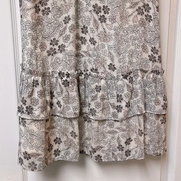 LOFT cream colored dress with pink, mint, and grey/navy floral pattern. - Picture 3 of 6